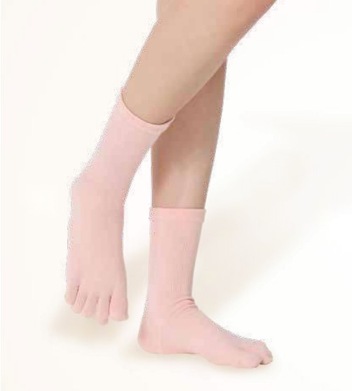 Women's 5 Toe Socks — Peach, Black