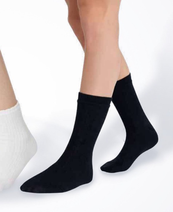 Men's Ribbed Room Socks — White, Black